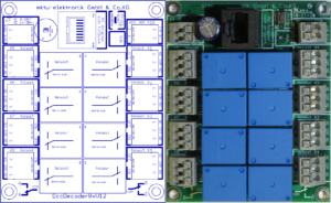 DccDecoder8x (Schaltdecoder mit 8 potentialfreien Wechselkontakten)